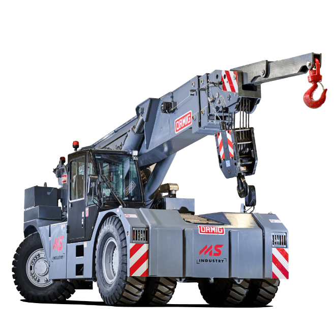 Dzwig przemyslowy Ormig 55 TM o udzwigu 55 ton do transportu i montazu ciezkich maszyn oraz konstrukcji przemyslowych. 